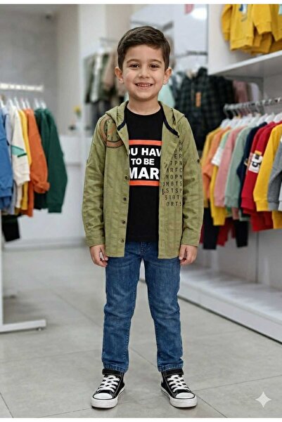 Yağmur Giyim Celi̇x 3-Piece Boys' Set with Hooded Shirt, Ages 5-8, 4175