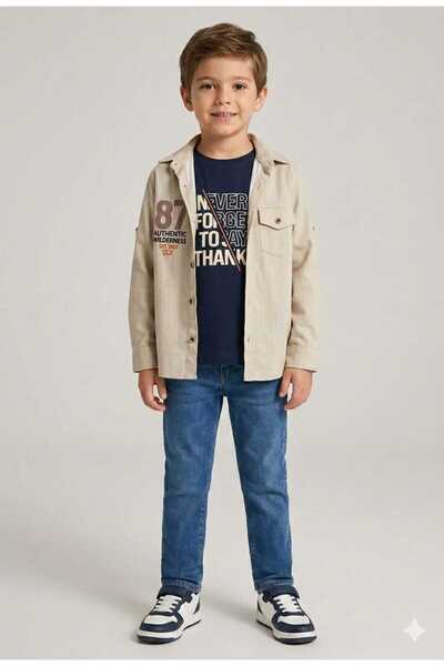 Yağmur Giyim Celi̇x 3-Piece Boys' Set with Shirt 5-8 Years 4196