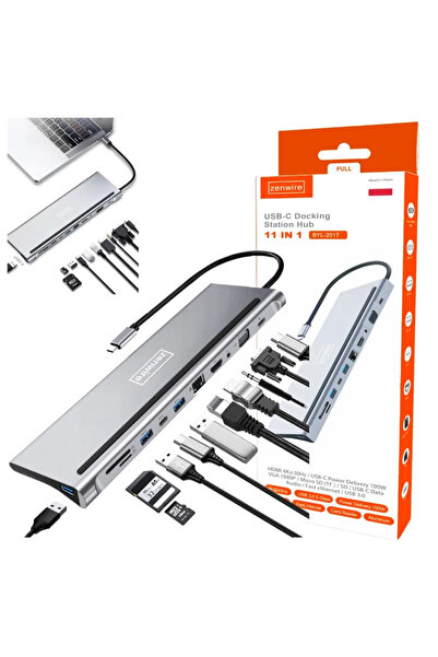 zenwire HUB Adaptor Multiport Zenwire®, Statie de andocare 11-in-1, HDMI 4K, ...