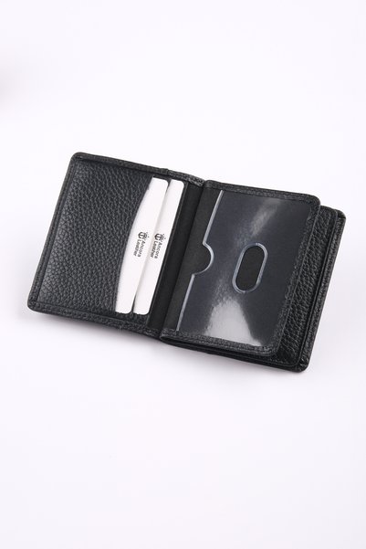 Ancora Leather Genuine Leather Card Holder -26207-Black