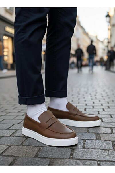 BPM Ba0580 Laceless Belted High Sole Tan Skin Men's Shoes