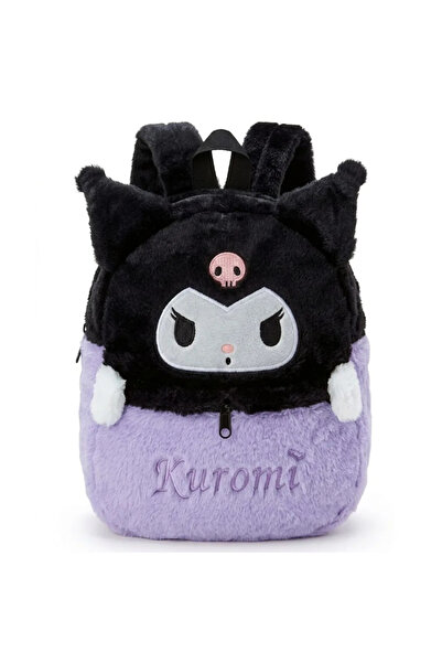 ABYZ Rucsac de pluș Kuromi, 25x25x9 cm, culoare violet/negru, design kawaii c...