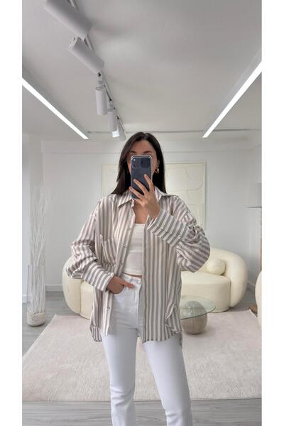 LUUNA STORE Striped Shirt - Mink White