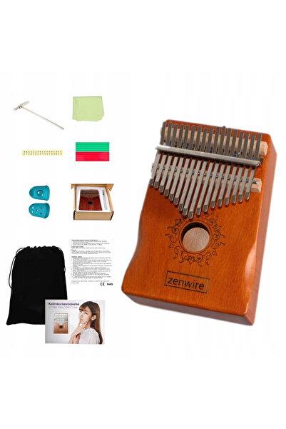 zenwire Instrument Kalimba African Pian Zanza Mbira 17 gust Lemn Maro K-01