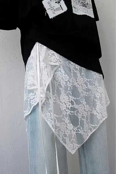 Yenicici Women's Pareo Waist Belt Tie-Detail Lace Belt Accessory