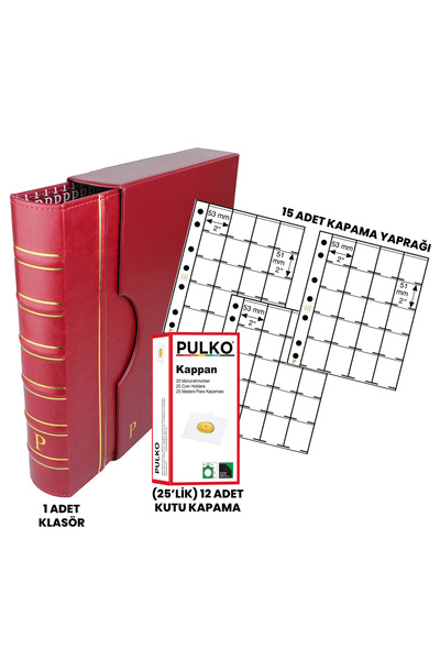 PULKO HistorY 1970 300 Adet Para Koleksiyonu Kapasiteli Lüks Albüm, Bordo