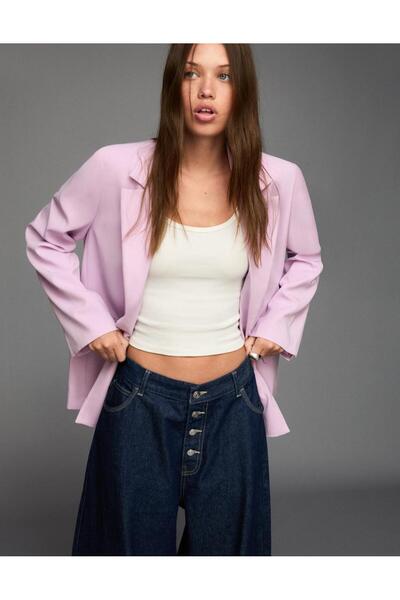 Butik Allbucks Bersh Ka Oversize Lace-Up Back Blazer Jacket Abbrs3786