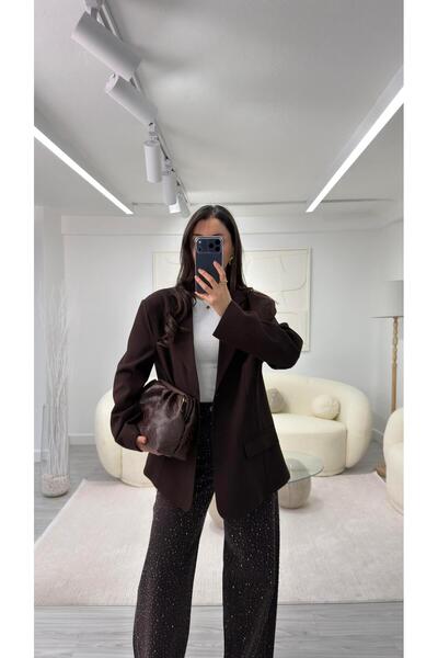 LUUNA STORE Si̇lva O Oversized Blazer - Brown