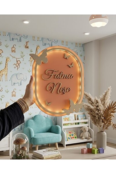 BM Altın Dekor Ledli Işıklı Kişiye Özel Oda Süsü İsimlik