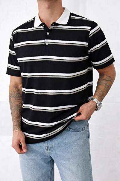 İLKCET MODA Prugasto Muška košulja sa dugmadima i običnim ovratnikom T-shirt