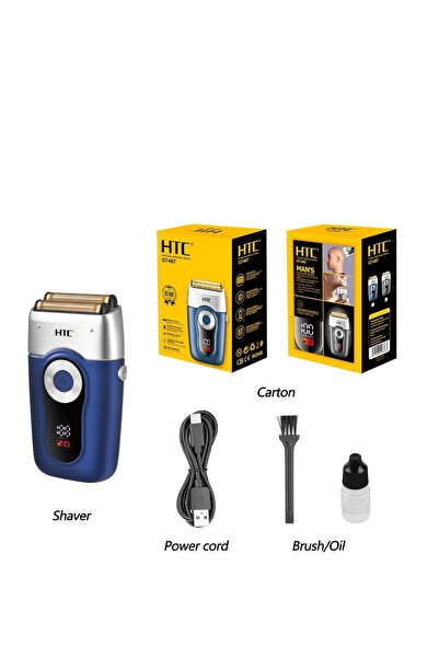 HTC ماكينة حلاقة كهربائية للرجال GT-667، ماكينة حلاقة قابلة لإعادة الشحن، مصن...