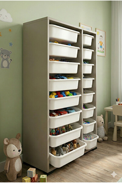 decosense 16 Çekmeceli Çok Amaçlı Oyuncak Dolabı ve Saklama Ünitesi – Çocuk O...