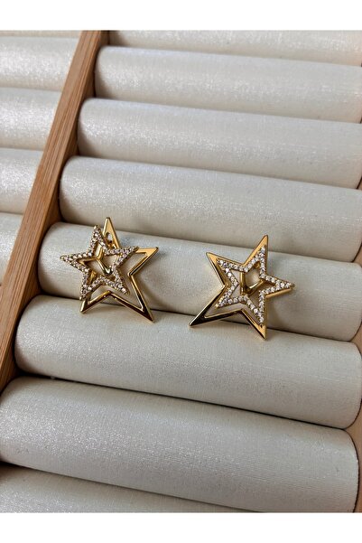 ARİ TAKI 3D Star Earrings Steel