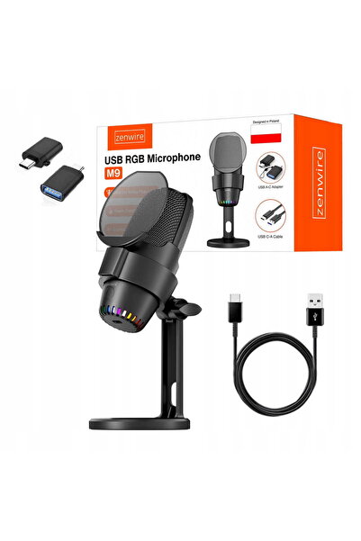 zenwire Microfon Zenwire® M9, Profesional, Streaming, Gaming, USB, Ø14 mm Con...