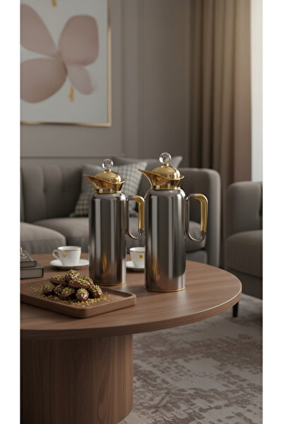 Generic Elegant design tea and coffee thermos set, 1 liter/750ml