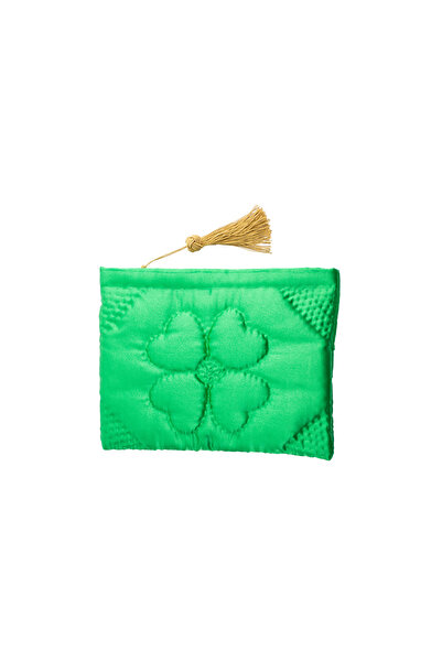 ky atelier Kadın Çanta El yapımı Özel Tasarım Günlük Kullanım Yeşil Saten El ...