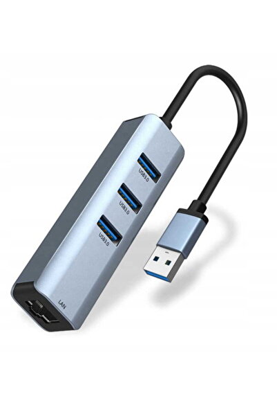 zenwire Adaptor retea Gigabit Zenwire®, metalic, 3× USB 3.0, Ethernet RJ45 10...