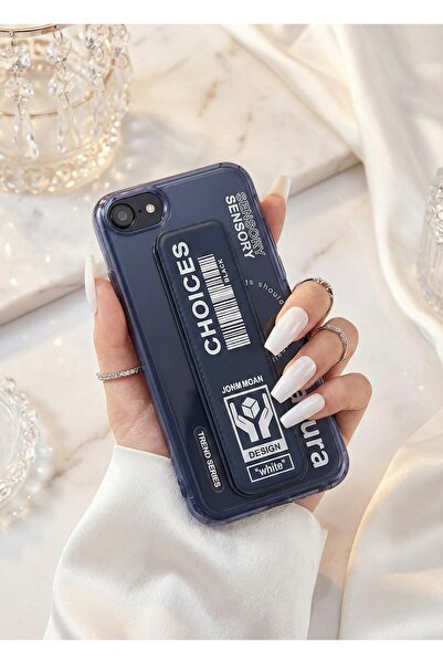 AKSEFİZZ iPhone 7/8/Se Colorful Protected Soft Transparent Case with Stand