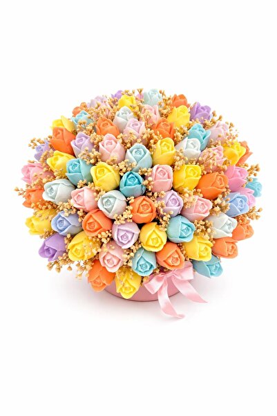 OEM Arrangement with 75 Tulips made of scented soy wax, handmade, suitable fo...