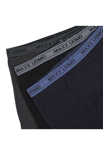 OEM Black Anthracite Blue Melange Boxers for Men - 3 pairs Small
