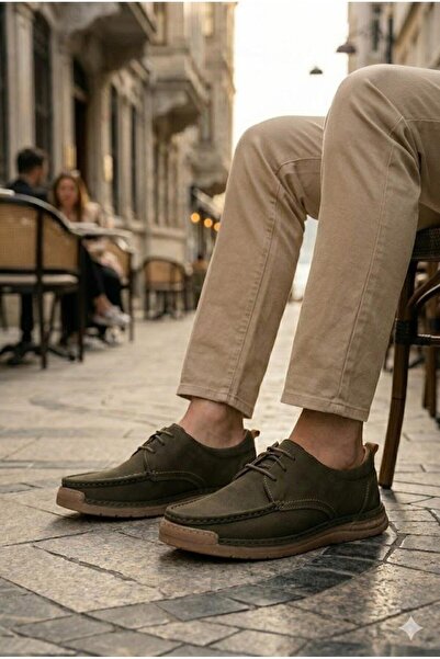 Mehmet Mete 62401 Άνετα και δροσερά ανδρικά παπούτσια Nubuck Γνήσιο Δέρμα με ...