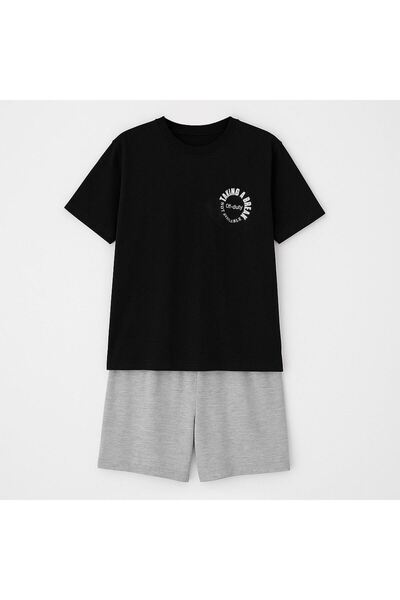 OEM Men's Black Grey "Off Duty" Cotton Pajama Set Large-XLarge