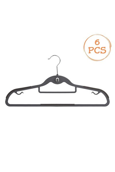 OEM Gray Plastic Hangers Antislip 45cm - 6pcs