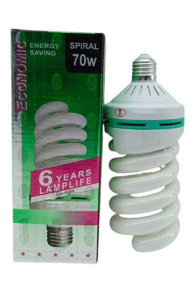 Go İthalat E27 Tasarruflu Ampul 70W Beyaz Işık Spiral Enerji Tasarrufu Ev Ofi...