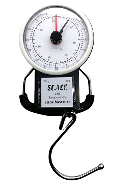 Go İthalat El Kantarı Mekanik Tartı Balık Tartısı 35 kg İbreli Kanca Hassas Ö...