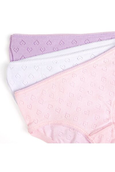 OEM Set of Cotton Panties with Patterned in Pastel Colors for Children - 3 Pa...