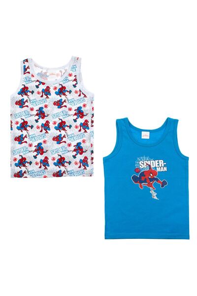 OEM Spiderman White Blue Cotton T-Shirt Set for Children - 2pcs 6-8 Years