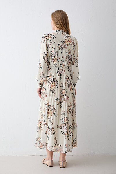 Melike Tatar Patterned Pleated Dress 22-92024