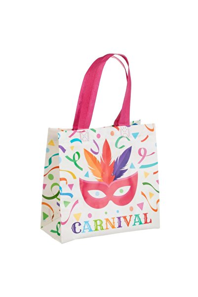 OEM Sacosa Multufunctionala din PP Ecru cu Model Carnival 11x10x21cm