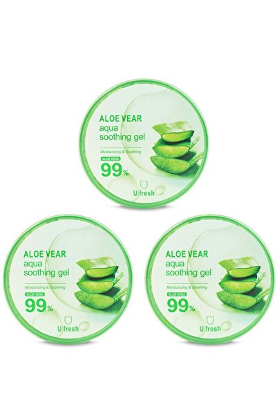 U FRESH Aloe Vera Aqua Soothing Gel 99% Transparent - 3 Pieces 300ml
