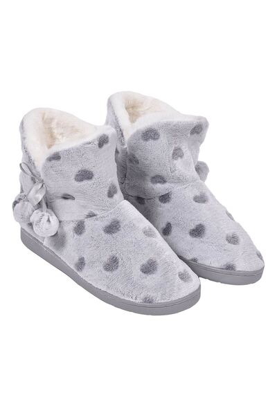 OEM Women's Grey Winter Boots with Pompom Hearts 36-37