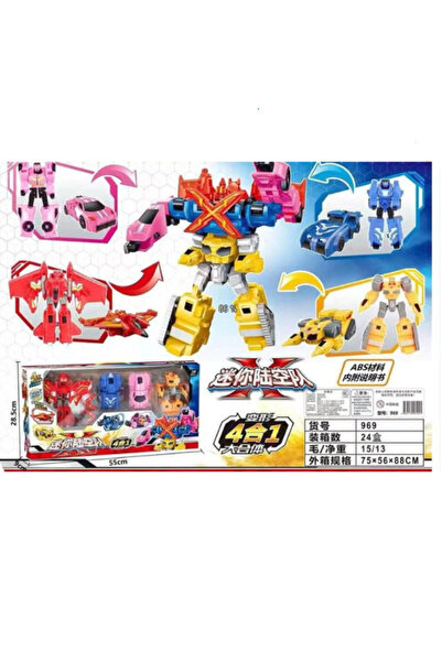 Other مجموعة روبوتات متحولة 4 في 1 - من سيارات إلى روبوتات - متعددة الألوان - 24