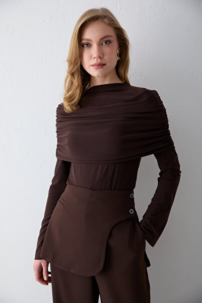 Melike Tatar Παντελόνι με λεπτομέρεια κορσάζ 32-2702