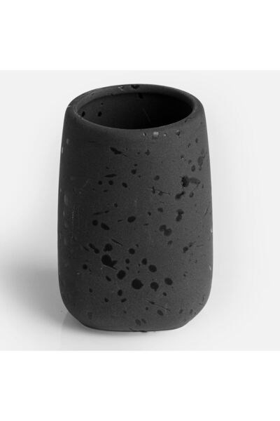 OEM Black Ceramic Toothbrush Holder 7x7x10.5cm