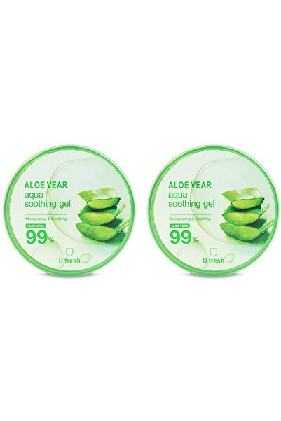 U FRESH Aloe Vera Aqua Soothing Gel 99% Transparent - 2 Pieces 300ml