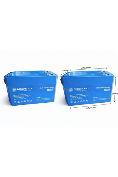 Megacell -12,8V 410AH Lityum Demir Fosfat Akü -(Bluetoothlu)