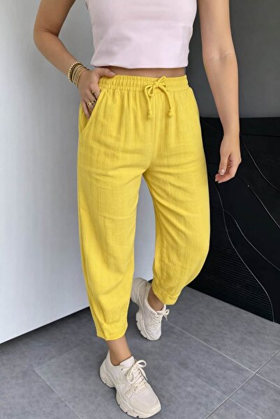 bb butik basic Παντελόνι Μουσελίνας Καρότο TR0935