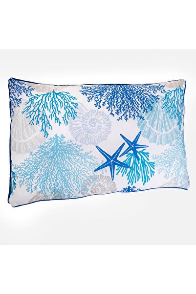 OEM Blue White Summer Pillow with Starfish and Corals 60x40cm