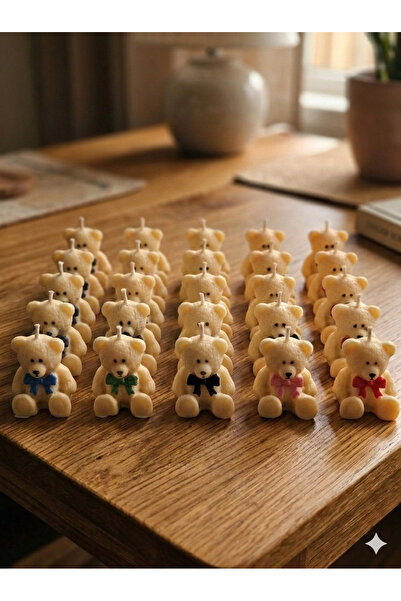 MG Parts Ayı Mum, Nişan, Söz, Kına Hediyelik Soya wax Kaliteli Dekoratif Mum ...