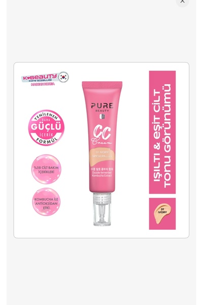 Pure beauty CC Krem SPF50 PA++++ ıvory 30 ml