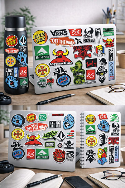 Limitless Design Kaykay Kültürü Karışık Sticker Seti 22x30 cm – Skate & Stree...