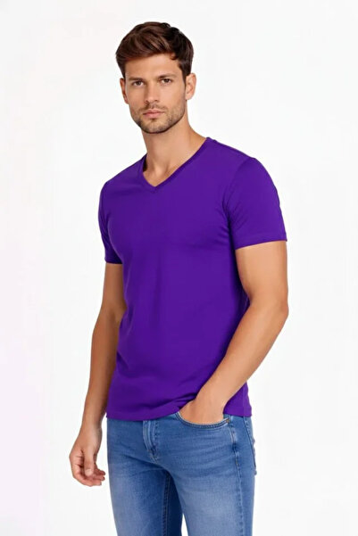 Kanonik Education Men's T-Shirt V-Neck Slim Fit Slim Fit Lycra T-Shirt Daily ...