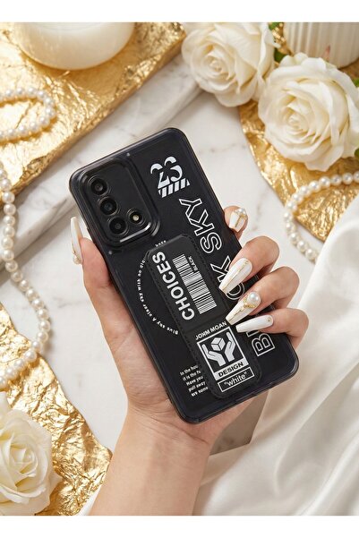 AKSEFİZZ Oppo A74 Colorful Protected Soft Transparent Case with Stand