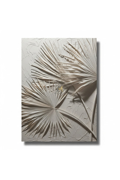 Mondesin Kanvas Tablo Salon Diken Çiçeği Alçı Doku Efektli Bohem Kanvas Tablo