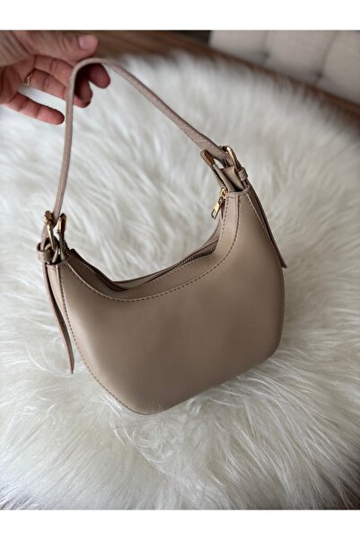 FirstRoseStore Vintage Kadın Bej Omuz Çantası İki Askılı Çanta