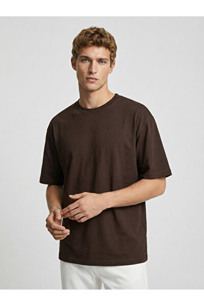 goreels Tricou pentru bărbați basic Owersize Summer cu textură fină P bumbac ...